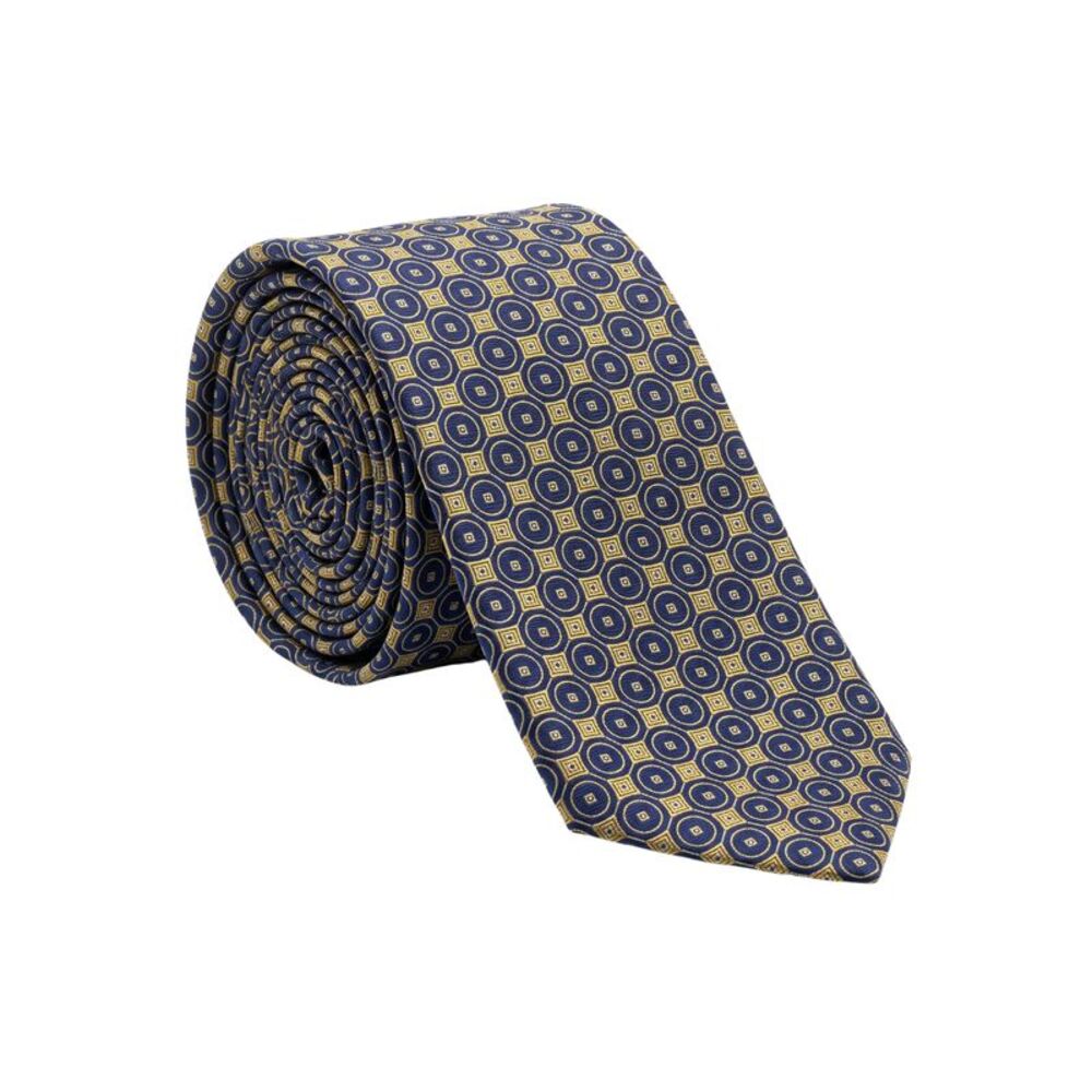 Canali Yellow Geometric Pattern 100% Silk Tie